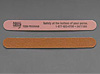 Four purple and brown nail files, showing front and back.