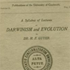 Cover page from Guyer’s  A syllabus of lectures on Darwinism and evolution.