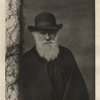 An older Charles Darwin (1809-1882) in a black coat.