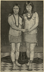 Image of two Esequibo Indian women, meant to illustrate their physical differences  from Europeans, from Cope's Origin of the fittest.