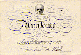 A cream colored admission card to Rutgers College's Anatomy Dissecting Class for Isaac M. Ward.