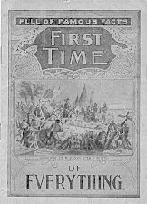 Cover of First Time of Everything featuring an illustration of the discovery of the Mississippi River by De Soto in the center.