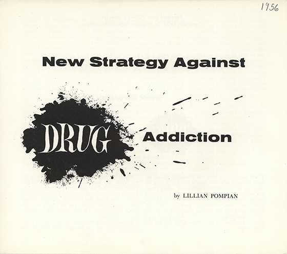 Page with typewritten text and blob surrounding the word Drug.