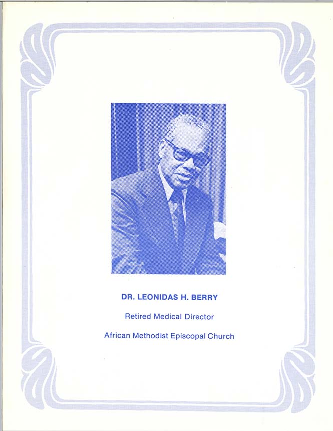 Page with typewritten text and portrait of Dr. Berry.
