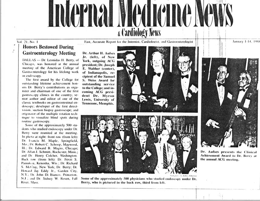 News clip with text and photos of men at a formal reception.
