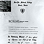 Page with typewritten text and photo of school building.