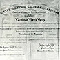Certificate with text.