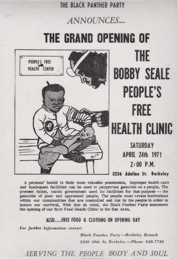 Illustration of an African American doctor bandaging an African American child’s arm.