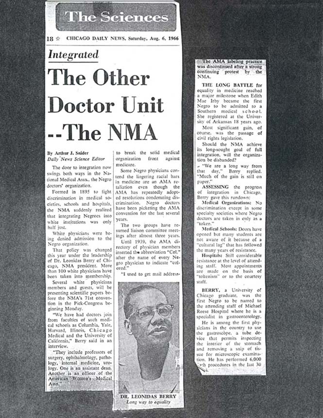 Page with typewritten text and a photo of Dr. Berry.