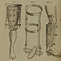 Instructions for attaching a metal clasp to a leg for an early 18th century limb prosthetics.