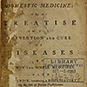 Title page of Domestic Medicine, left edge with browning book residue.
