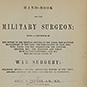 Title page of the Hand-book for the military surgeon with text.
