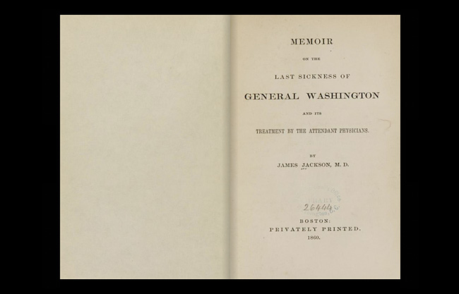 Title page of Memoir on the last sickness of General Washington...