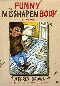 Drawing of a White man standing on a bathroom scale