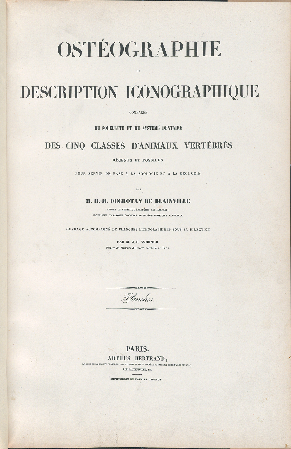 Title page of Ostéographie : ou Description iconographique comparée du squelette et du système dentaire
