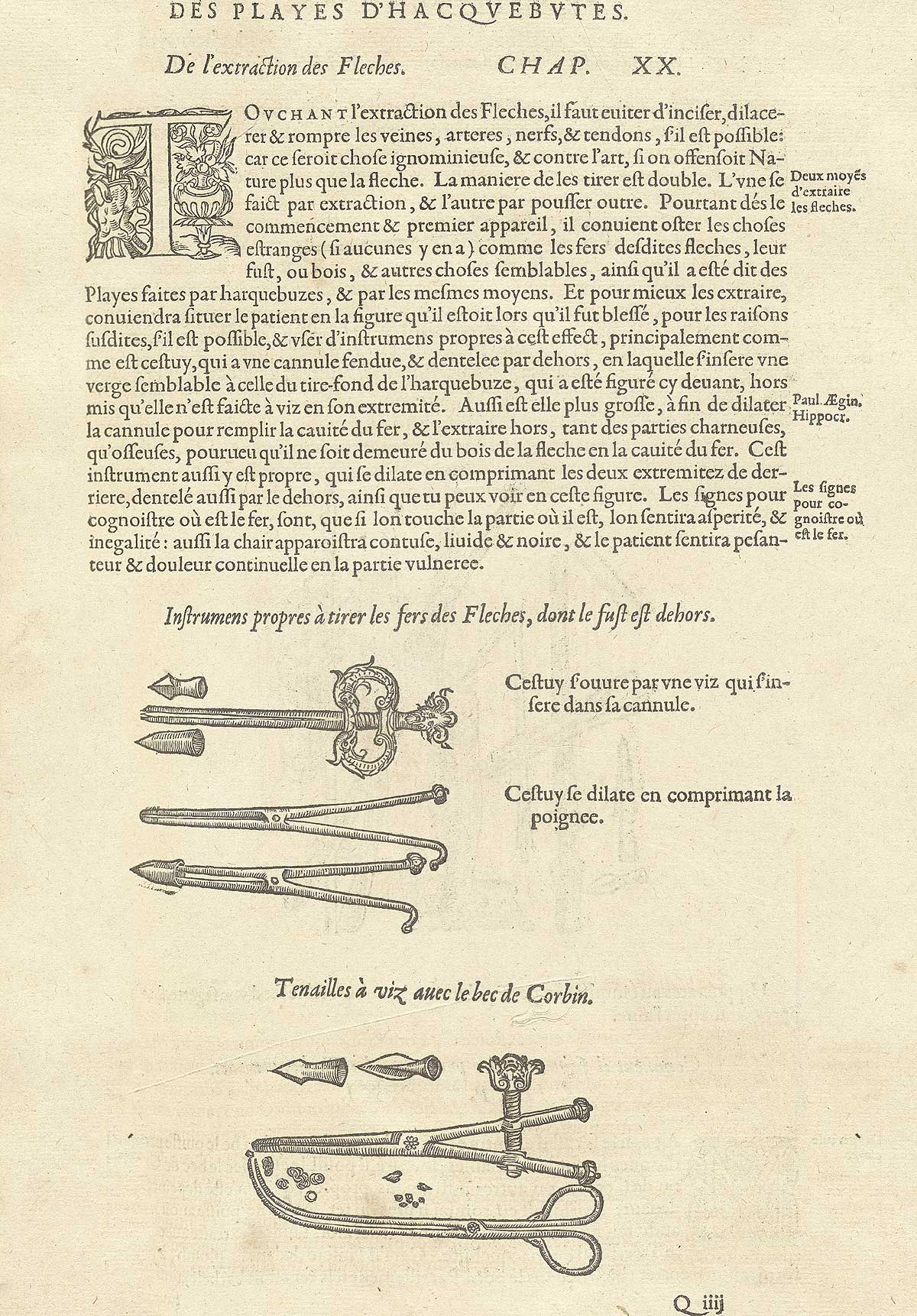 Page CCCCLVII which features instruments to remove arrows with descriptive text.
