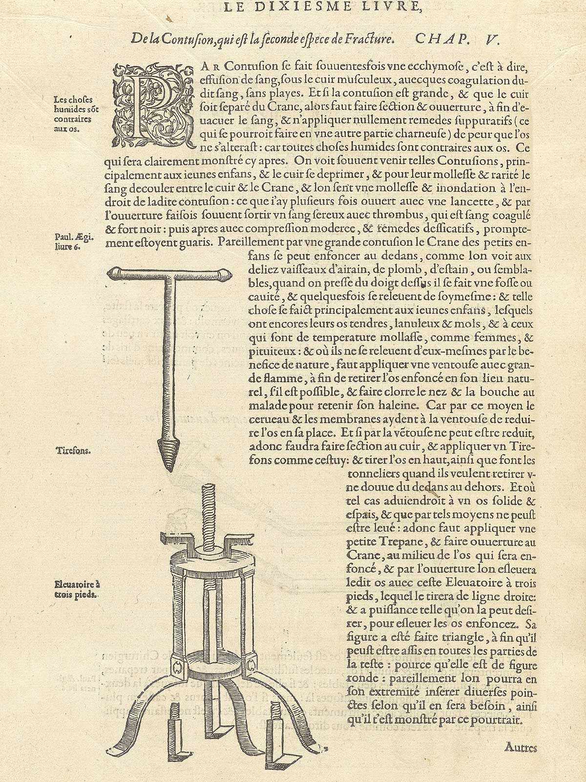 Page CCCLII which features a large screw with handle and an elevator with three feets on the side of the text.