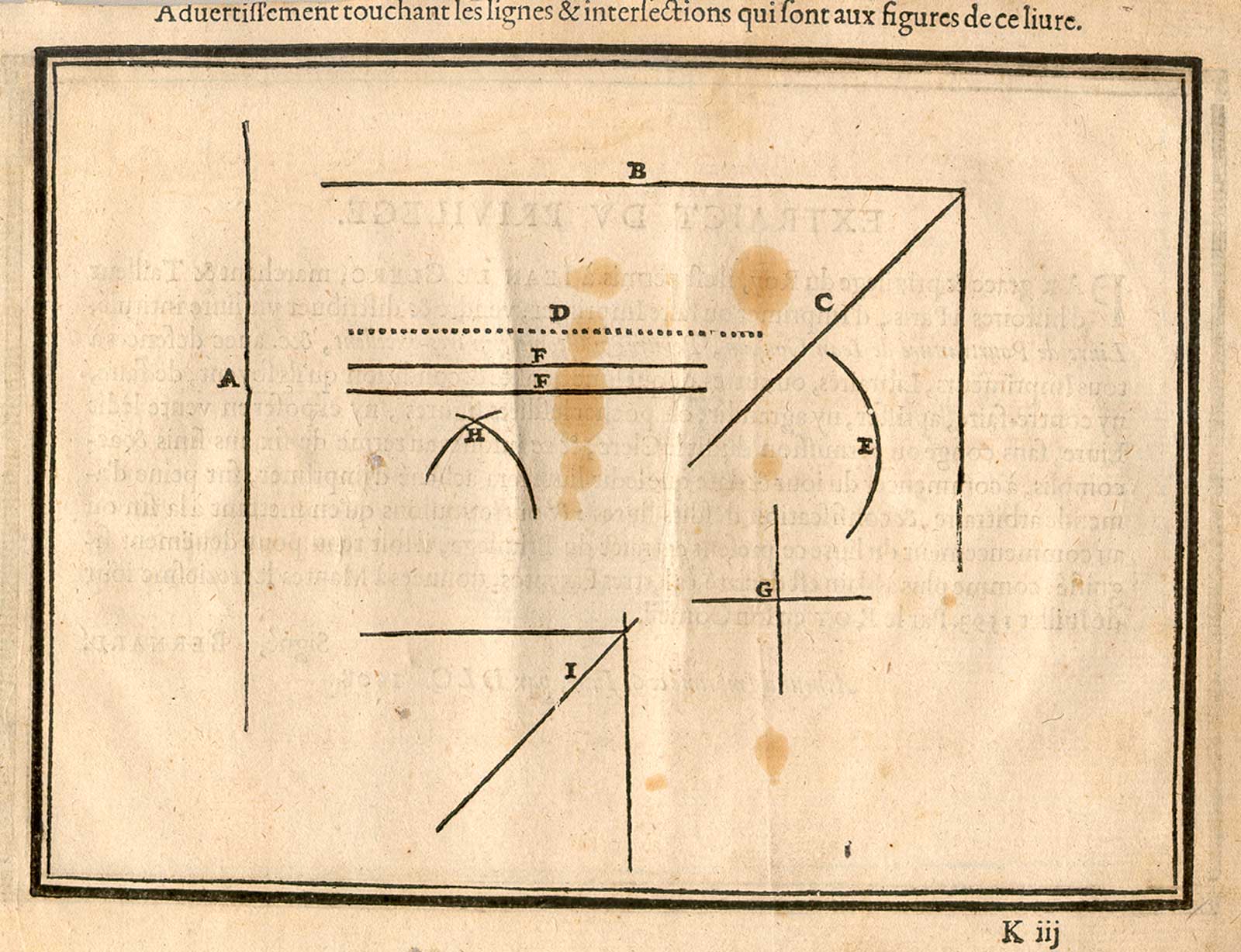 Woodcut illustration of the various lines, curves, and angles used in this book, from Jehan Cousin’s Livre de pourtraiture, NLM Call no.: WZ 250 C8673L 1608.