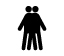 An icon of two overlapping people, indicating sexual contact.