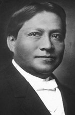 Carlos Montezuma, head and shoulders, right pose, full face, 1896.  From collections of the National Anthropological Archives, Smithsonian Institution, Photo. no. 53,534.  Photo Lot 73 06702900.