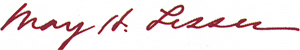 May H. Lesser's autograph.