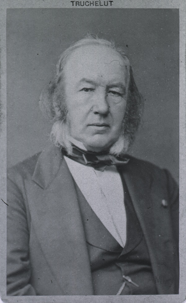 A 19th-century black and white portrait of a white man 