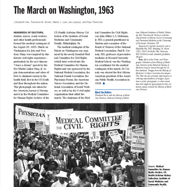 A page of text with a photograph of a crowd marching with many signs.
