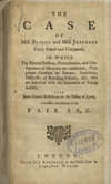 The titlepage of The Case of Miss Blandy and Miss Jeffreys.