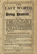 Titlepage from The Last Words of a Dying Penitent.