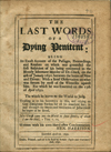 Titlepage of The Last Words of a Dying Penitent.