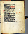 F. 57 recto from Manuscript E 78, De pulsibus (On pusle) by Philaretos. A hand written manuscript page with annotations in both the left and right margin.