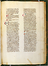 F. 137 recto from Manuscript E 40 credited to Galen. A two column hand written manuscript page.