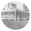 Exterior of the wooden cottage built around 1923 at the Public Health Service hospital for patients with leprosy or Hansen's disease in Carville, Louisiana.