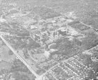 Aerial view of the NIH buildings and grounds.
