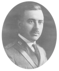 Head and shoulders, right pose of Thomas Parran in uniform.
