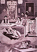 Illustration of an opium den.