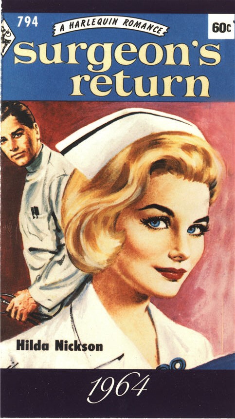 White female nurse's face in the foreground; White male surgeon in the background looks at her.