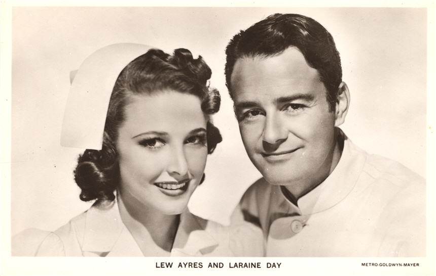 Two White film stars, male and female. Woman dressed as a nurse.