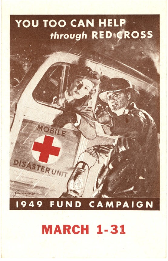 A White female nurse leans out a car while talking with a White man, both looking forward.