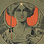 A White woman with wings holds the Nightingale lamp.