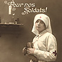 A White female nurse in white cutting bread, standing next to a table of medicine.