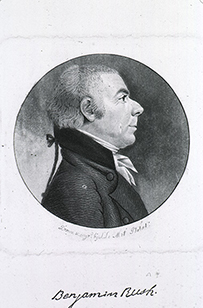 A portrait of a white man in profile