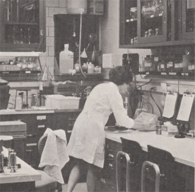 A photo of a person in a lab