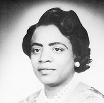 Dr. Ethel D. Allen, an African American female wearing pearl necklaces.