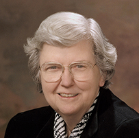 Dr. Mary Ellen Avery, a smiling, White elderly female in professional attire and glasses.