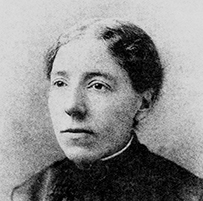 Dr. Anna Broomall, a White female in nineteenth century portrait.