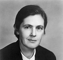 Dr.Frances Kathleen Oldham Kelsey, a female with dark hair in a dark suit.
