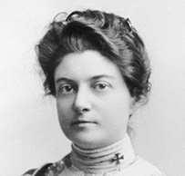 Dr. Anita Newcomb McGee, a White female in formal attire posing for her portrait.