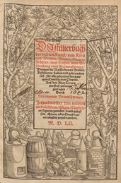 Title page of a book with text and image of tall trees and barrels.
