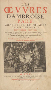 Title page of a book with text and image of two statues flanking a crest.